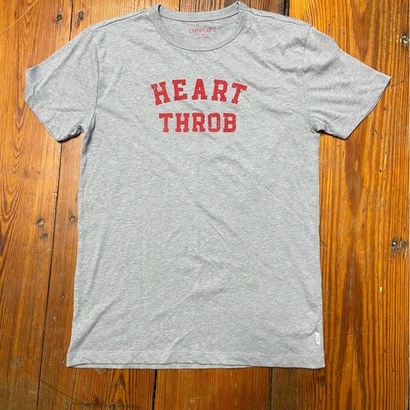 Crewcuts Gray Heart Throb T-Shirt Boys' Size XL (12-14) Graphic Tee Stretch - Picture 2 of 7